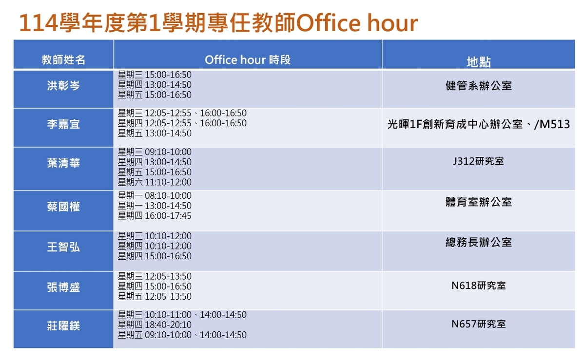 114-01 offfice hours